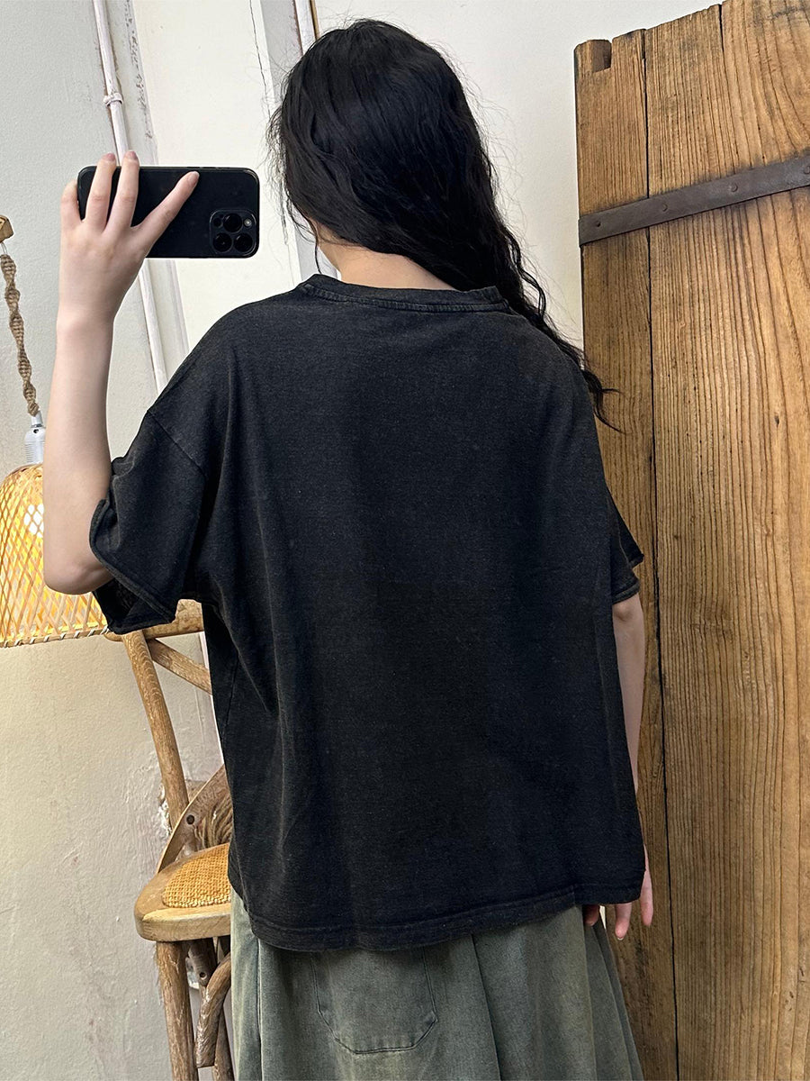 Women Summer Casual Print Loose T-Shirt