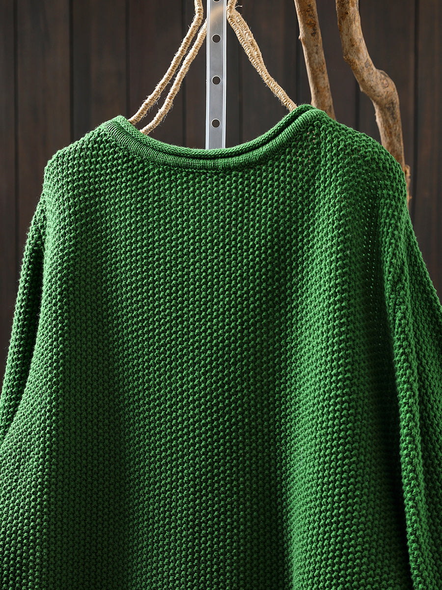 Women Autumn Pure Color O-Neck Cotton Knitted T-Shirt