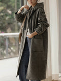 Plus Size Women Vintage Winter Stripe Hooded Coat