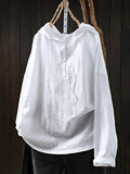 Plus Size Women Summer Casual Pure Color 100%Cotton Hoodie