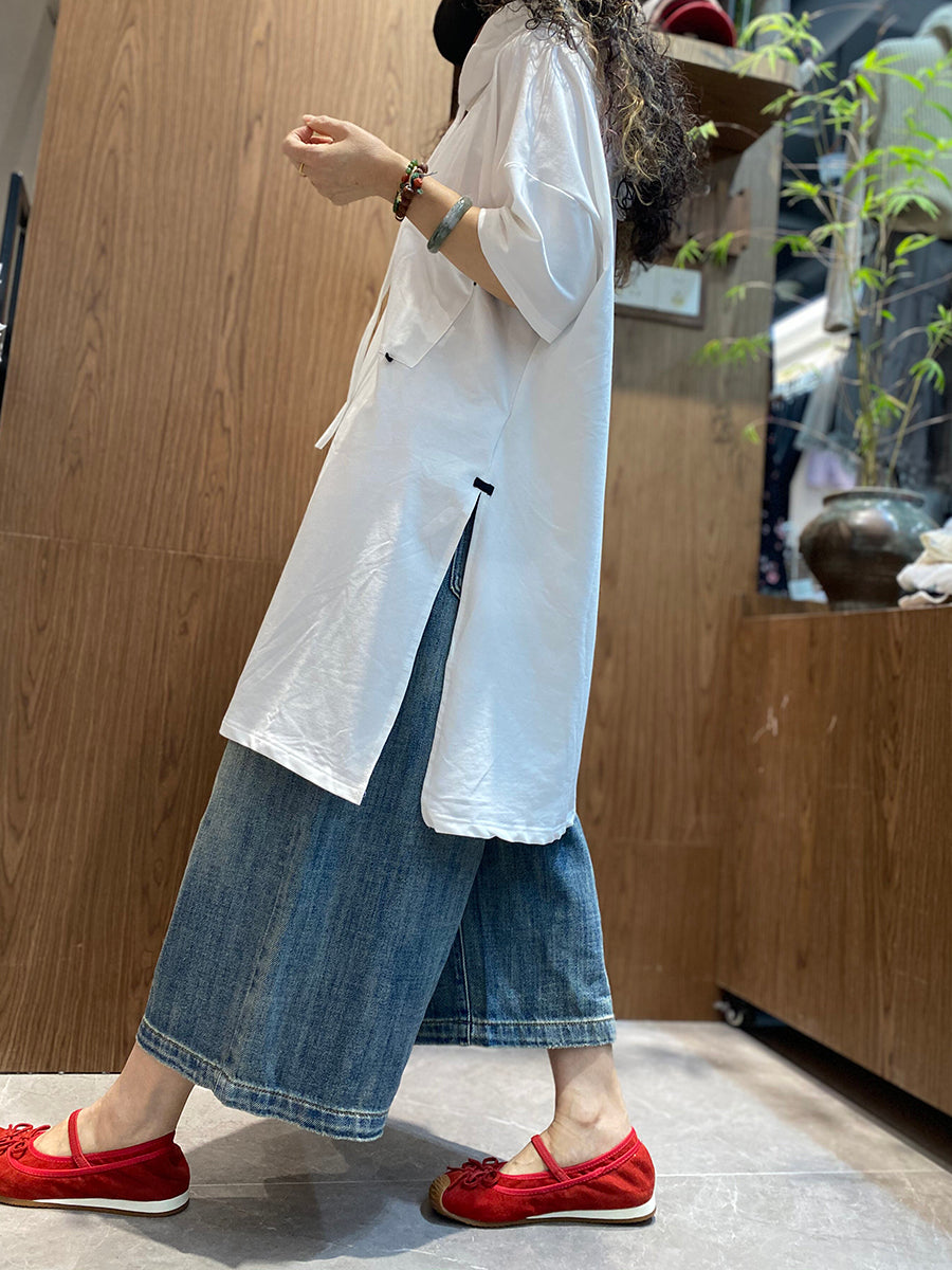 Plus Size Women Summer Casual Pure Color Cotton Hoodie