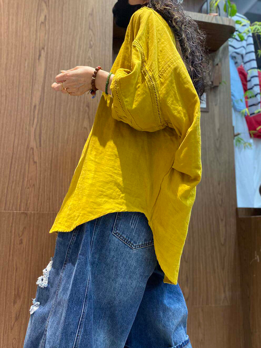 Plus Size Women Summer Casual Pure Color O-Neck T-Shirt