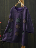 Plus Size Women Retro Dot Patch 100%Cotton T-Shirt