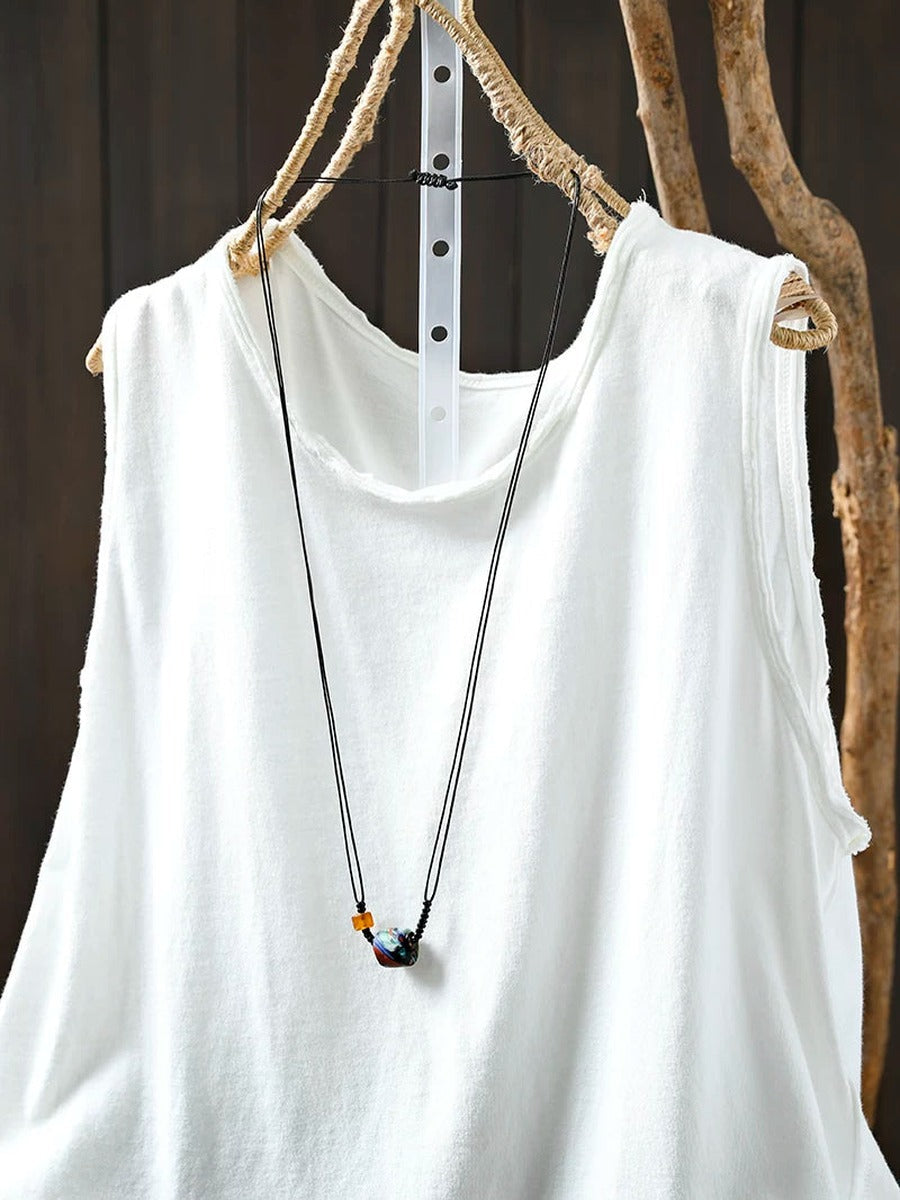 Plus Size Women Summer Casual Cotton Sleeveless Tank Top
