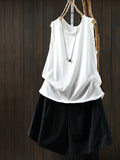 Plus Size Women Summer Casual Cotton Sleeveless Tank Top