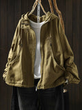 Women Fall Casual Drawstring Cotton Hoodie