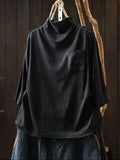 Women Early Autumn Half-Sleeve Mock Neck T-Shirt –Versatile Casual Base Layer